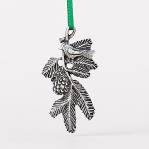 Bird on a Bough Pewter Ornament