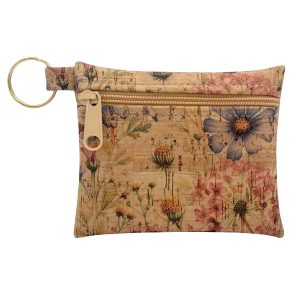 Wildflower Cork Zipper Pouch